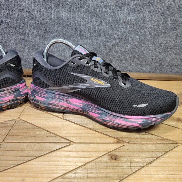 Brooks Ghost 15 Womens Shoes Size 8 Running Black Phlox Oriole Sneakers - Picture 6 of 12